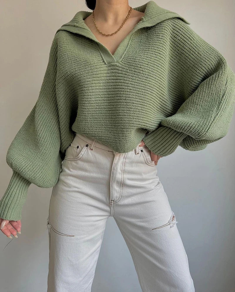 Pull court en tricot vintage pour femmes