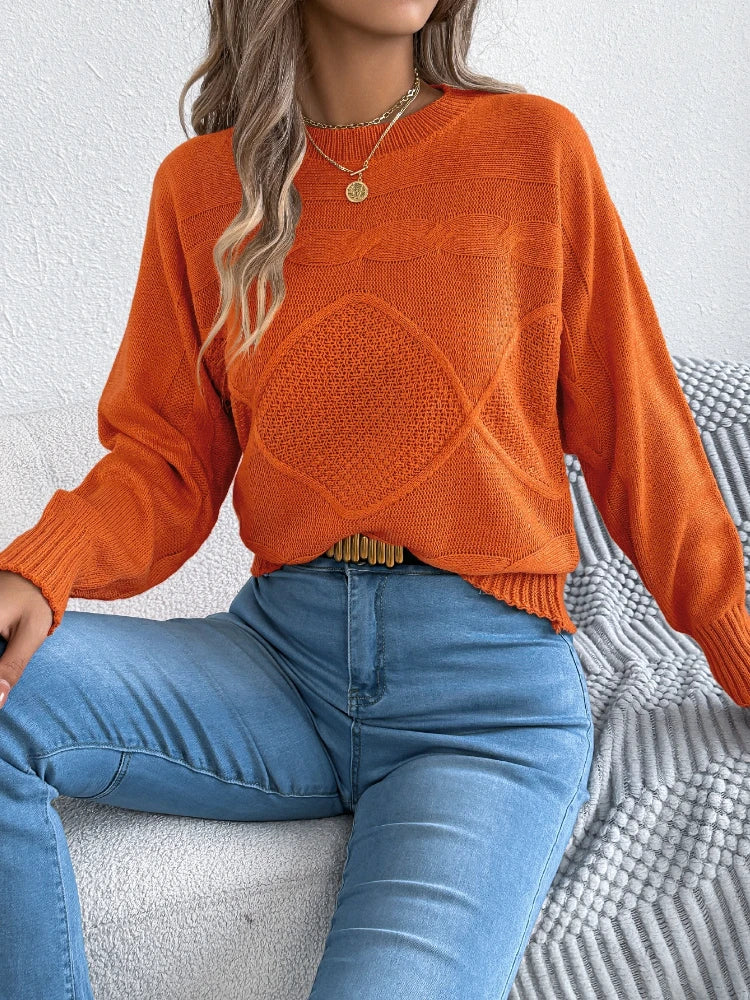 Pull Torsadé Femme – Manches Lanterne