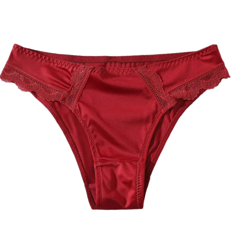 String triangle en soie satin pour femmes