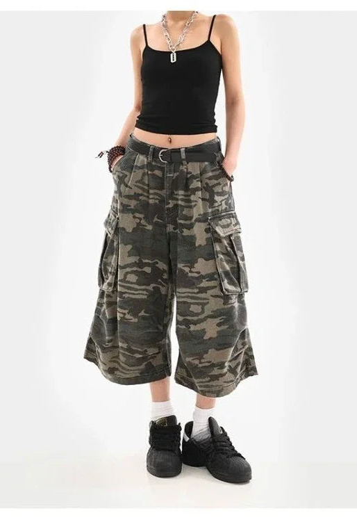 Pantalon court de Camouflage rétro américain pour femmes