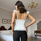 Débardeur corset dos nu à nœud pour femmes