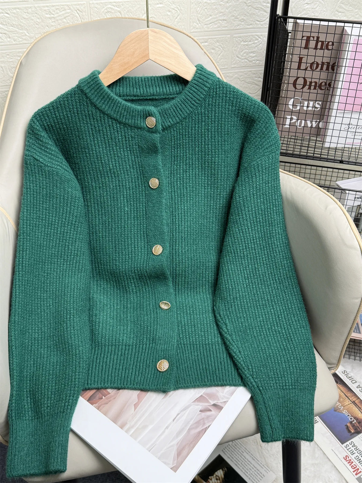 Gilet uni décontracté en maille pour femmes
