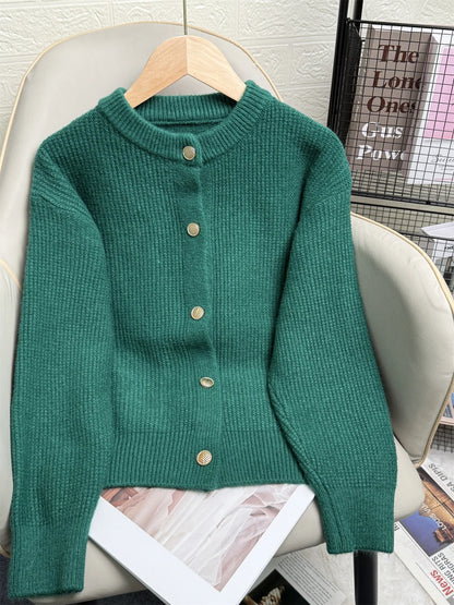 Gilet en Maille Uni Femme – Style Décontracté