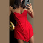 Robe courte sexy en dentelle transparente pour femmes