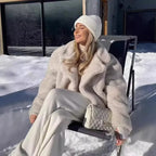 Manteau d'hiver chaud en peluche pour femmes