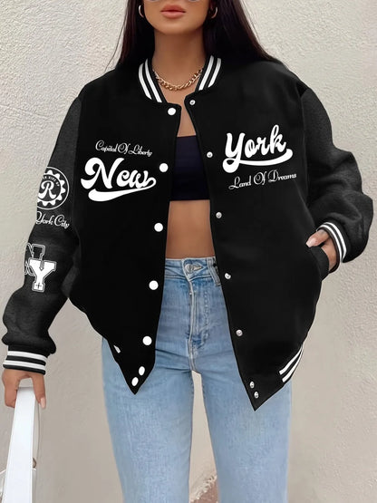 Veste Baseball Femme – Style Teddy Universitaire