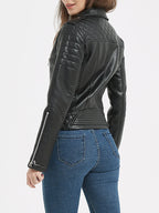 Veste court en pu faux cuir pour femmes