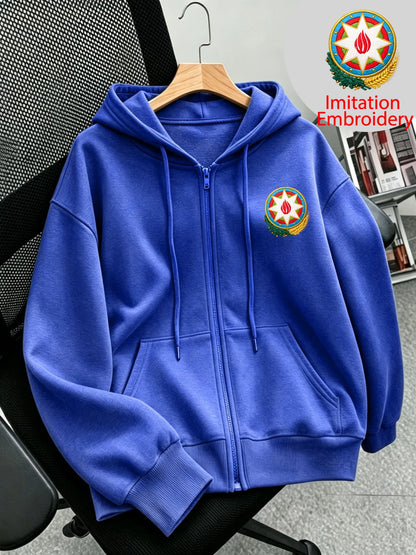 Sweat à Capuche Zippé Femme – Imprimé Azerbaïdjan
