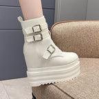 Bottines en cuir PU pour femmes