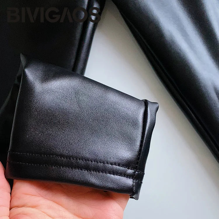 Leggings en cuir PU pour femmes