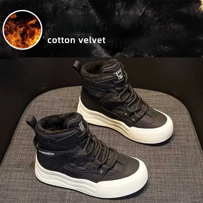 Baskets épaisse en cuir pour femmes