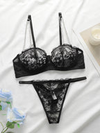 Ensemble de lingerie sexy en dentelle 2 pièces pour femmes