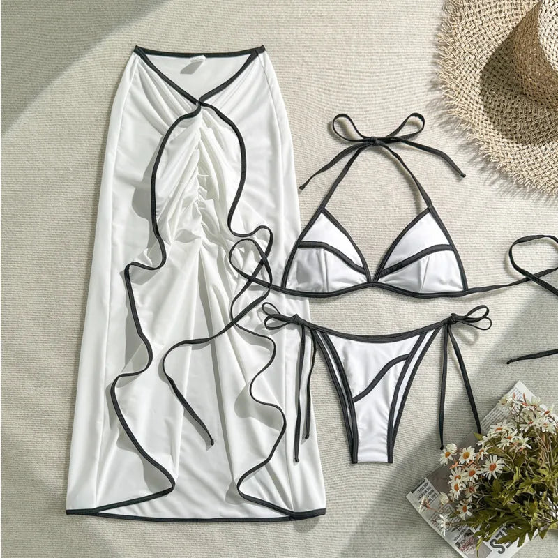 Maillots de bain trois pièces bikini brésiliens pour femmes