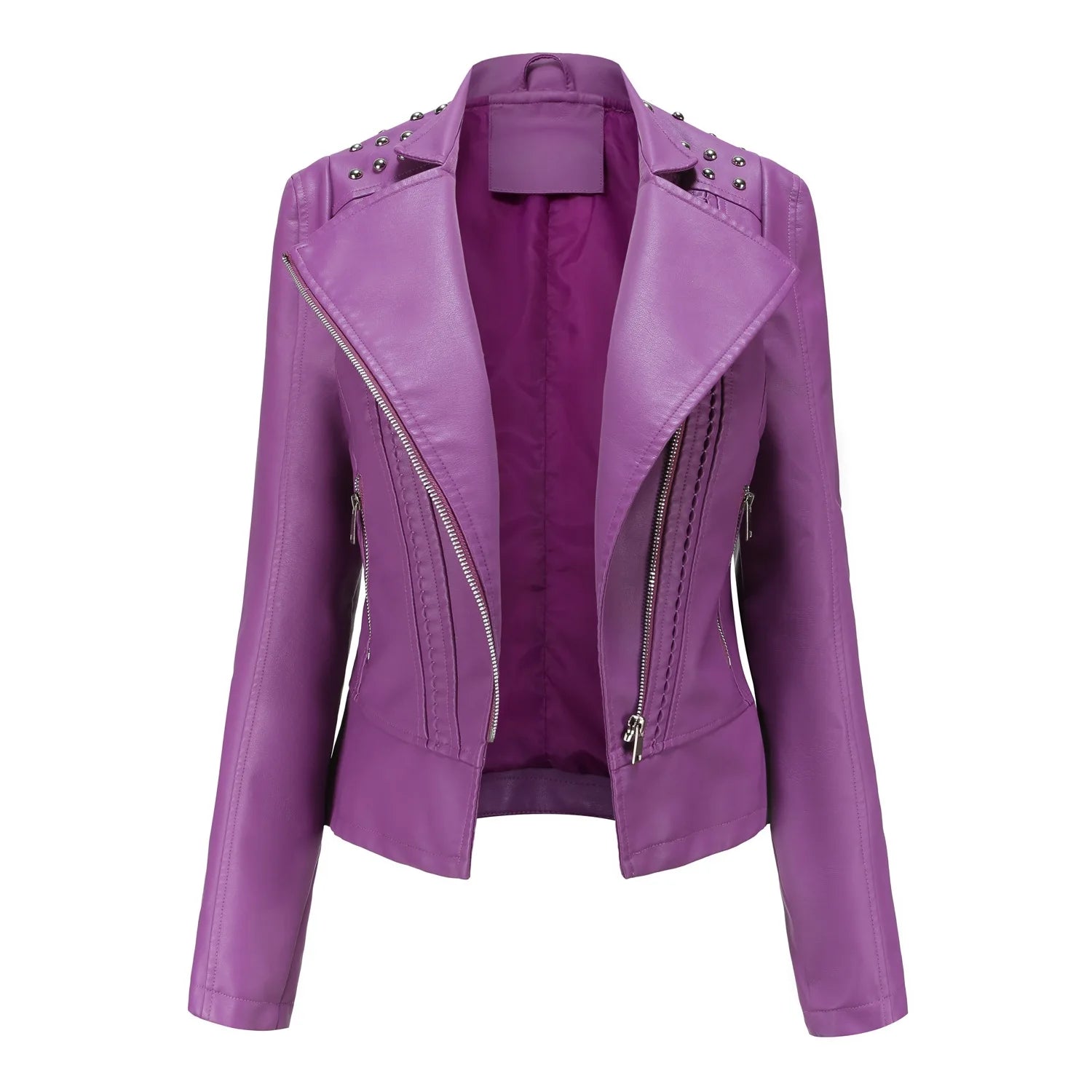 Veste en similicuir souple pour femmes