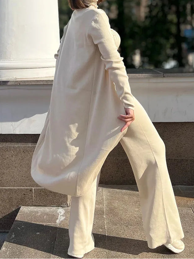 Ensemble 3 pièces cardigans longs pour femmes