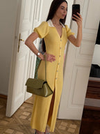 Robe longue côtelée pour femmes