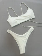 Maillot de bain brésilien deux pièces à lacets pour femmes
