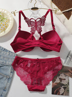 Ensemble de lingerie sexy en dentelle brodée pour femmes
