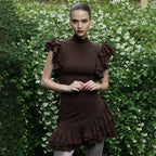 Robe mini à volants pour femmes