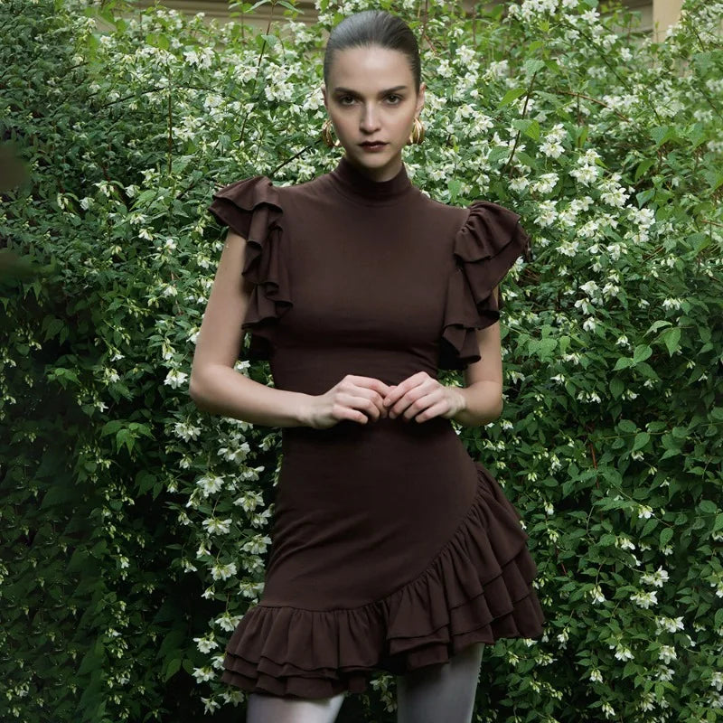 Robe mini à volants pour femmes