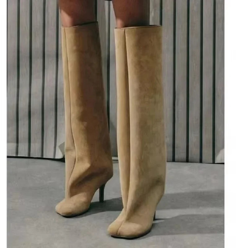 Bottes hautes à bout rond pour femmes