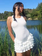 Mini robe à volants pour femmes