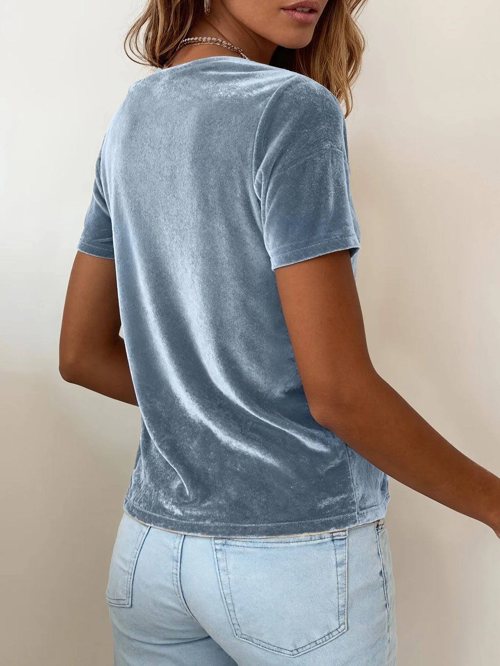 T-shirts amples décontractés de couleur unie pour femmes