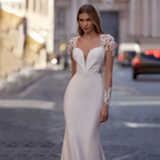 Robe de mariée sirène en Satin doux pour femmes