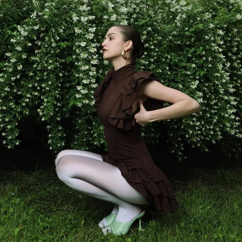 Robe mini à volants pour femmes
