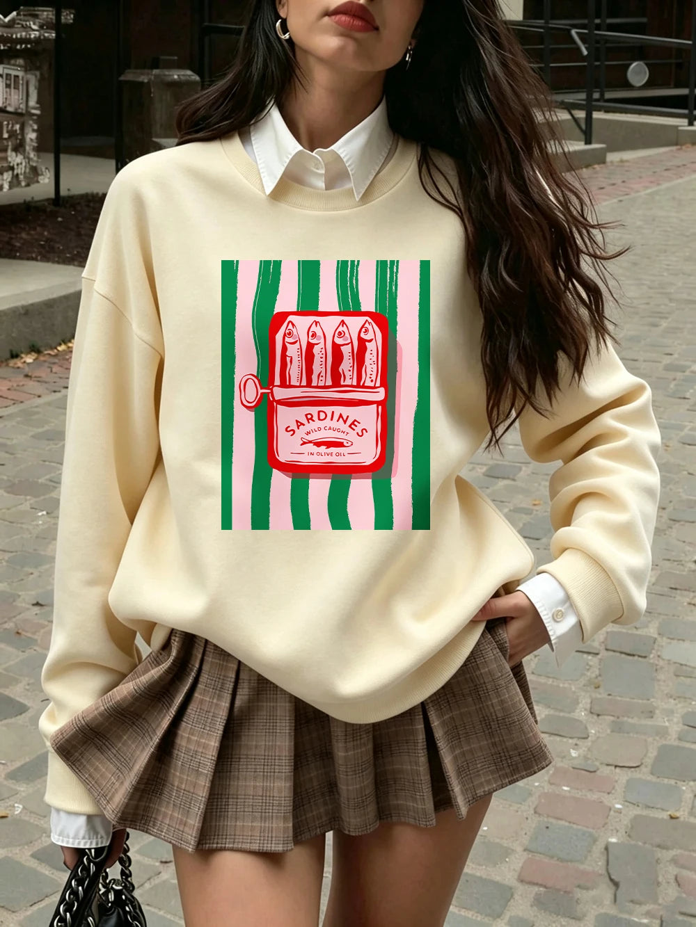 Sweat-shirts imprimés Sardines Wild Caught pour femmes