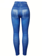 Legging en denim imprimé en 3D pour femmes