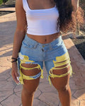 Shorts en jean déchirés pour femmes