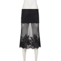 Jupe sexy en maille florale transparente pour femmes