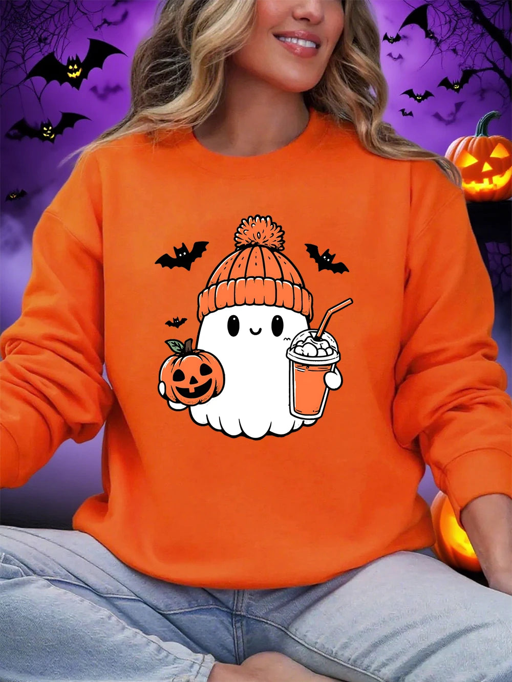 Sweat-shirt à capuche chaud et col ras du cou pour femmes