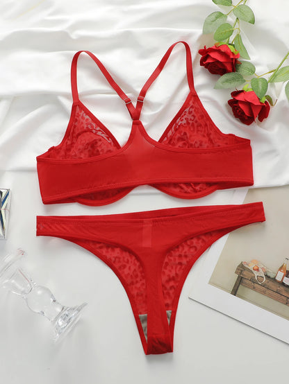 Ensemble Lingerie Léopard Femme – Fermeture Avant