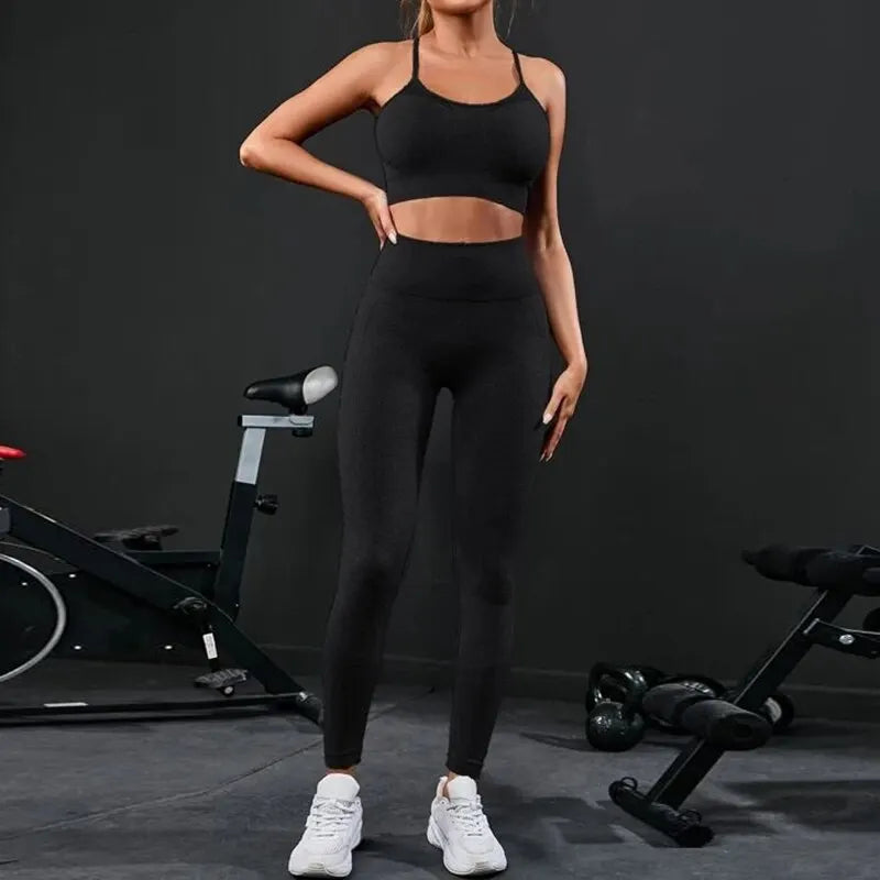 Ensemble de yoga sans couture pour femme