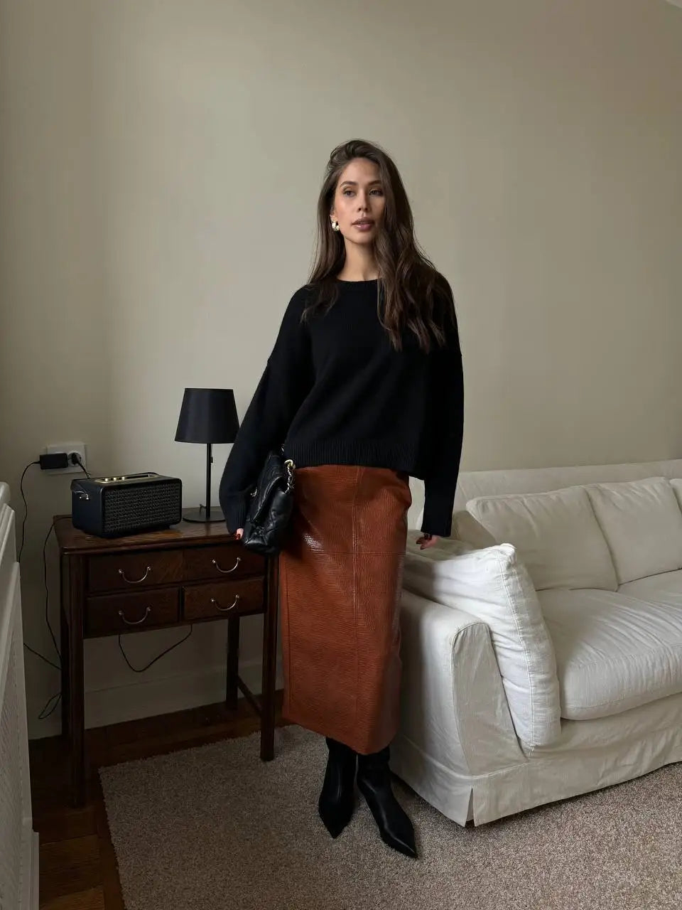 Pull à col rond et manches courtes pour femmes