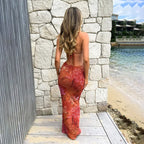Robe longue rétro coloré pour femmes
