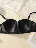 Soutien-gorge sexy en dentelle de couleur unie pour femmes