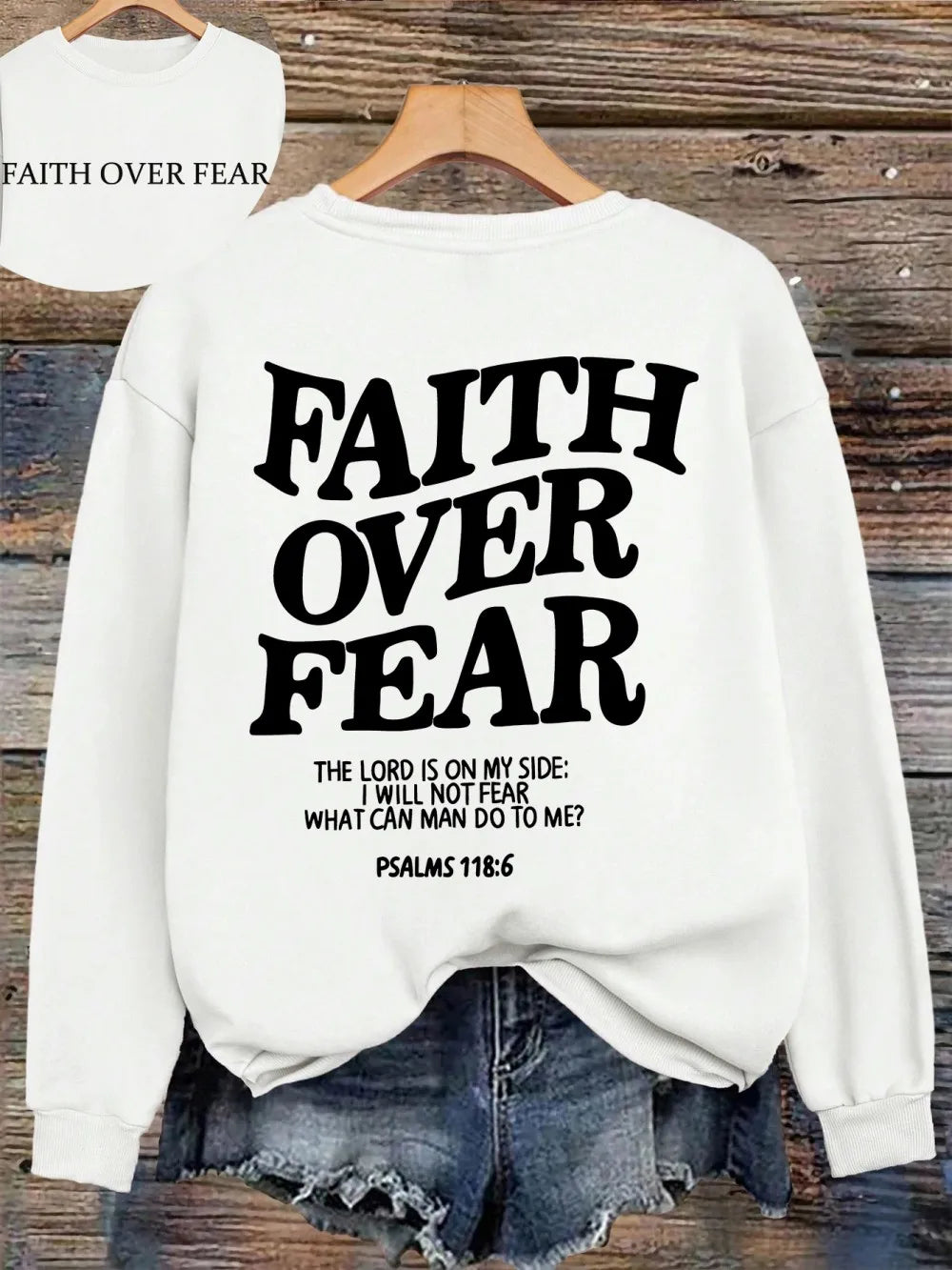 Sweat à Capuche Oversize Femme – Faith Over Fear