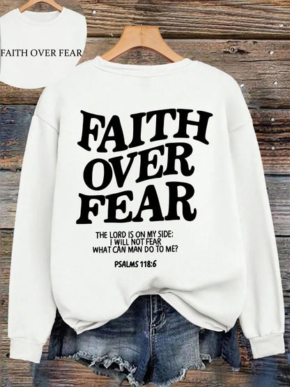 Sweat à Capuche Oversize Femme – Faith Over Fear