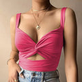 Tops court sans manches en fibre pour femmes