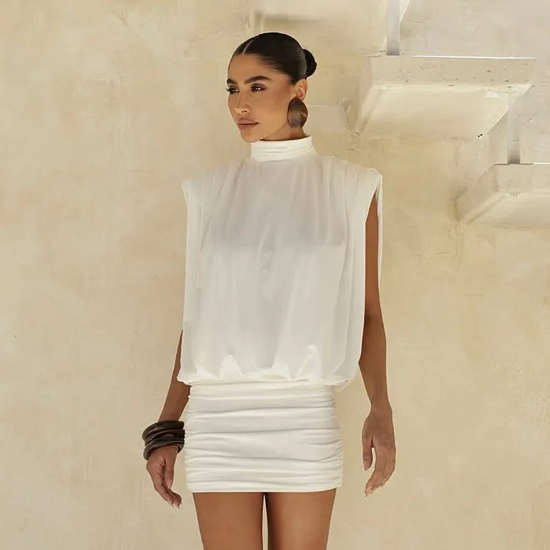 Robe moulante mini dos nu pour femmes