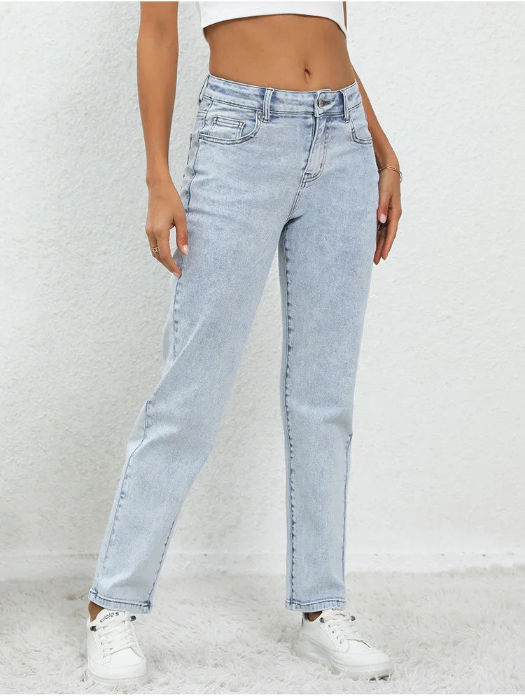 Jean taille moyenne vintage américain pour femmes