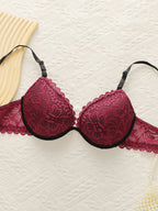 Ensemble de lingerie 2 pièces brodé dentelle de femmes