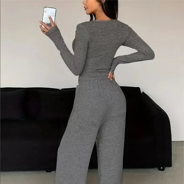 Pyjama moulant à manches longues pour femmes