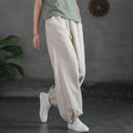Pantalon en coton et lin pour femmes