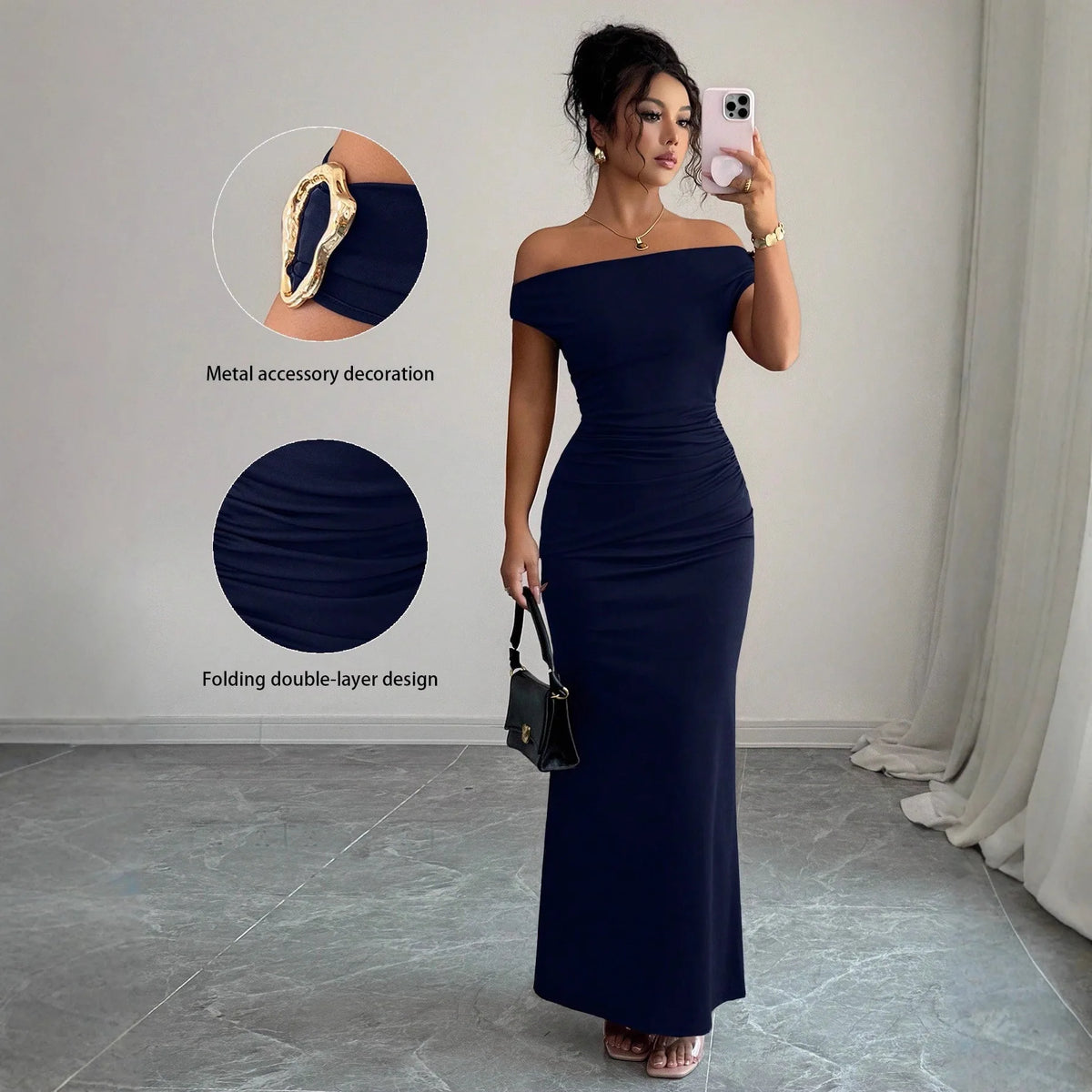 Robe Longue de Soirée Femme – Épaules Dénudées