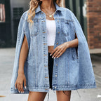Manteau en jean à simple boutonnage pour femmes