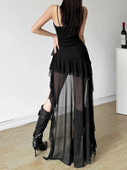 Robe à volants dos nu pour femmes